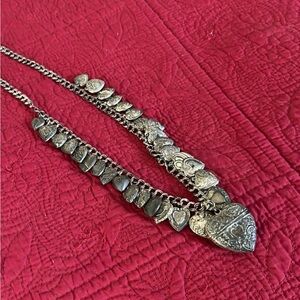 VINTAGE STERLING SILVER   HEART STERLING HEART NECKLACE 31 HEARTS IN ALL puffy